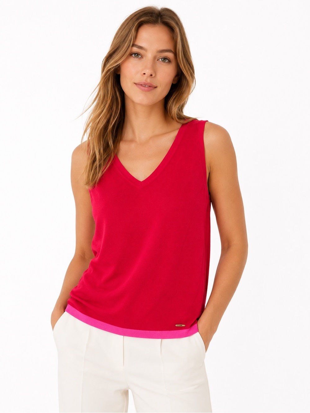 🌺 Ted Baker London Colorblock Knit Shell Top